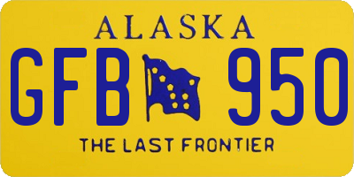 AK license plate GFB950