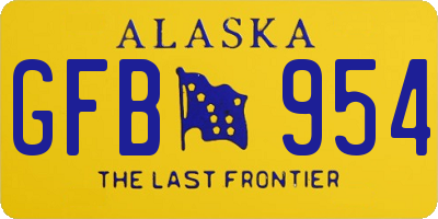 AK license plate GFB954