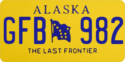 AK license plate GFB982