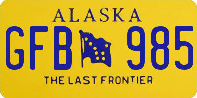 AK license plate GFB985