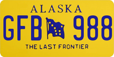 AK license plate GFB988
