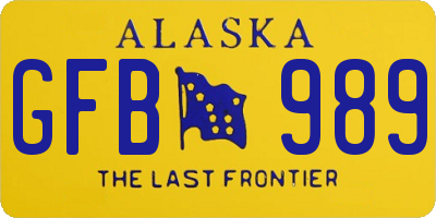 AK license plate GFB989