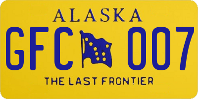 AK license plate GFC007