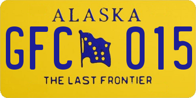 AK license plate GFC015