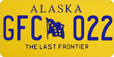 AK license plate GFC022