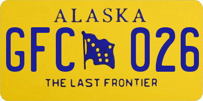 AK license plate GFC026