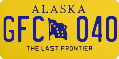 AK license plate GFC040