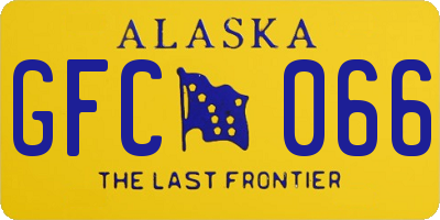 AK license plate GFC066