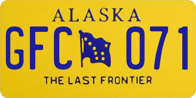 AK license plate GFC071