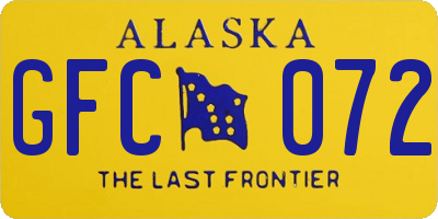 AK license plate GFC072