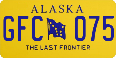 AK license plate GFC075