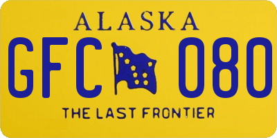 AK license plate GFC080