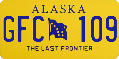 AK license plate GFC109