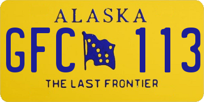 AK license plate GFC113