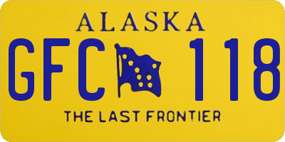 AK license plate GFC118