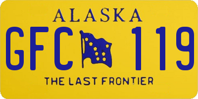 AK license plate GFC119