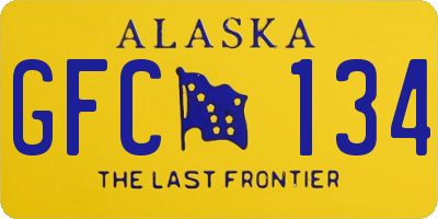 AK license plate GFC134