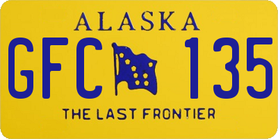 AK license plate GFC135