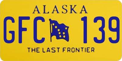 AK license plate GFC139