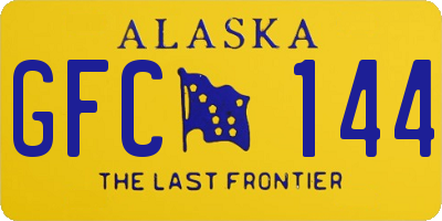 AK license plate GFC144