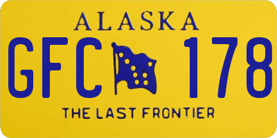 AK license plate GFC178