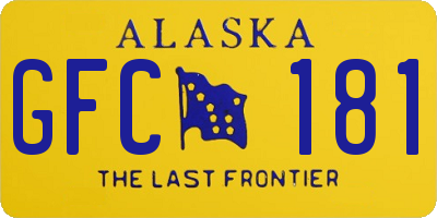 AK license plate GFC181