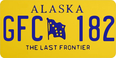 AK license plate GFC182