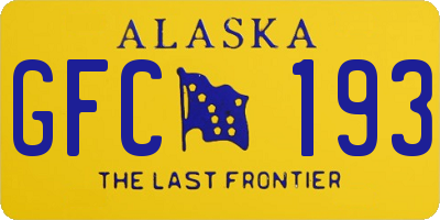 AK license plate GFC193