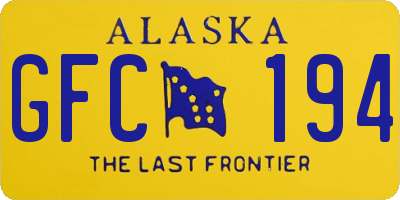 AK license plate GFC194