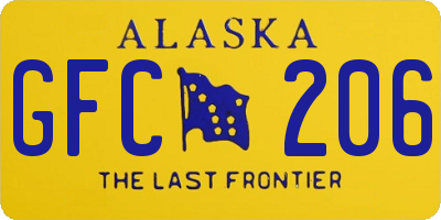 AK license plate GFC206