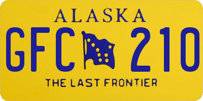 AK license plate GFC210