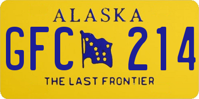 AK license plate GFC214