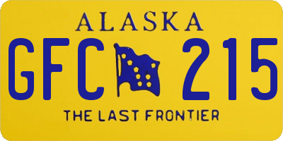 AK license plate GFC215