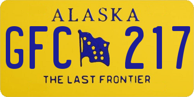 AK license plate GFC217
