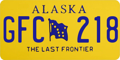 AK license plate GFC218