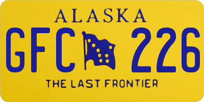 AK license plate GFC226