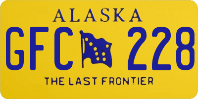 AK license plate GFC228