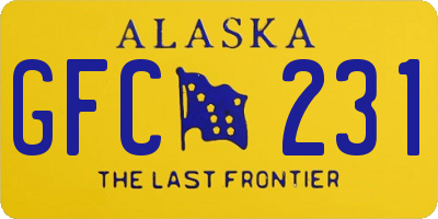 AK license plate GFC231