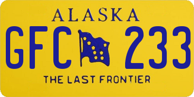 AK license plate GFC233