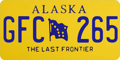 AK license plate GFC265