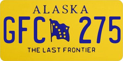 AK license plate GFC275