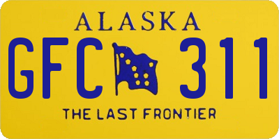 AK license plate GFC311