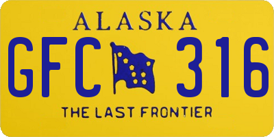 AK license plate GFC316