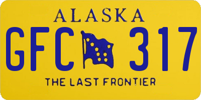 AK license plate GFC317