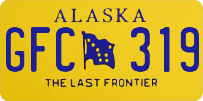 AK license plate GFC319