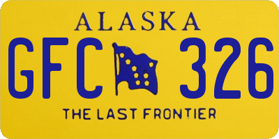 AK license plate GFC326