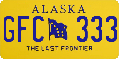 AK license plate GFC333