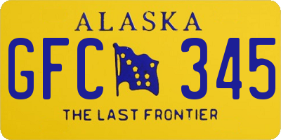 AK license plate GFC345