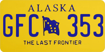 AK license plate GFC353