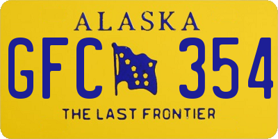 AK license plate GFC354